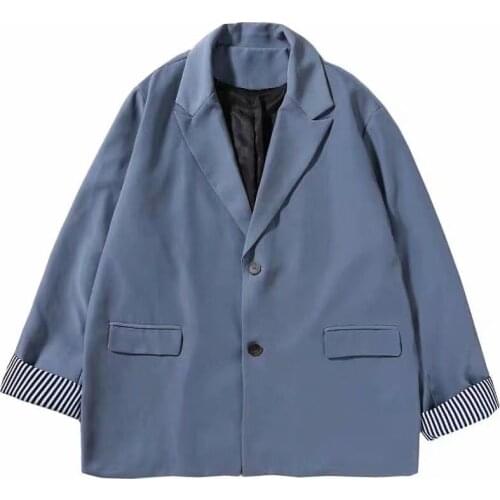 Male Single-Breasted Retro Daily Ins Streetwear Blazers Men Leisure British-Style Trendy Loose All-Match Simple Korean Suit-Tops