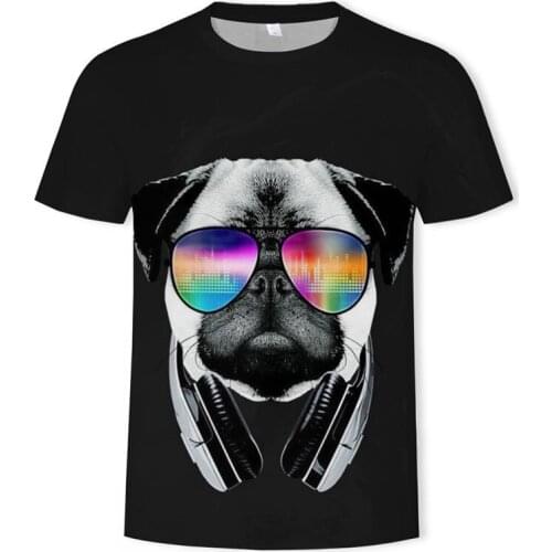 Music dog 3D t shirt Men tshirt Summer Tees Casual T-Shirt Short Sleeve Tops AnimalPrint Streetwear DropShip 2019