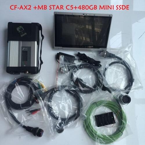 New wifi mb star c6 sd connect compact 6 with DoIP newest software 2020.12V ssd with used Laptop CF-AX2 i5 8g ready to use