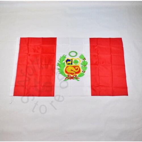 Peru Peruvian 90*150cm flag Banner 3x5 Foot Hanging National flag for meet,Parade,party.Hanging,decoration