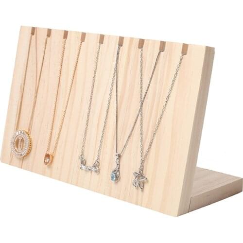 Necklace Pendant Display Stand Women Jewelry Organizer Wood Holder Storage Case Bracelet Display Rack