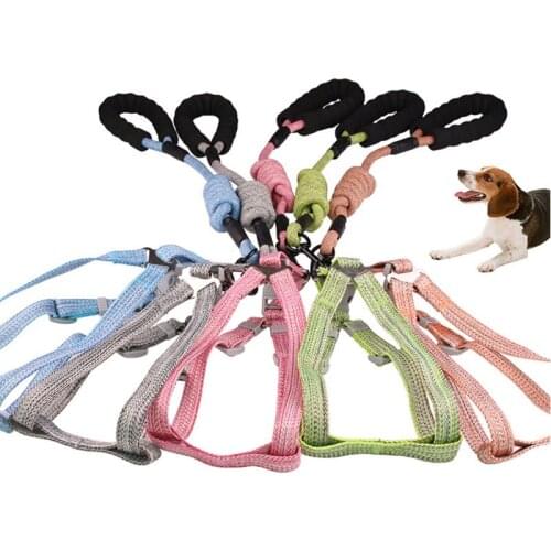 Dog Leash Chest Strap Dog Chain Pet Leash Set Round Rope Nylon Vest Type Leash Dog Supplies Pets Acessorios