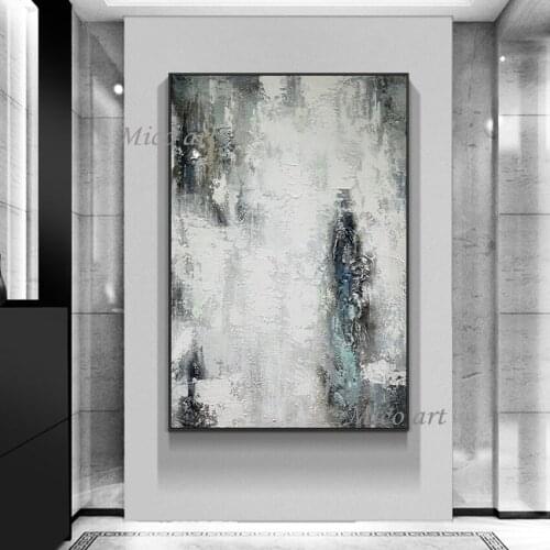 Simple Gray Design Abstract Oil Painting Wall Art Home Decoration Picture Paintings Unframed Cheap Paintings Artwork
