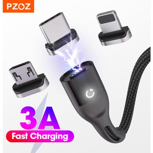 PZOZ Magnetic Cable Micro USB C Fast Charging Adapter Microusb Magnet Type C Mobile Phone Cable Data Charger For iPhone 12 Pro