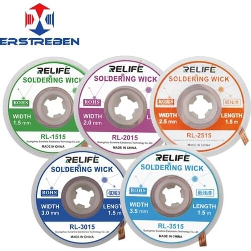 RELIFE RL-2015 Solder Wick Desoldering Braid 3mm 2.5mm 2.0mm 1.5mm Welding Solder Remover for Phone PCB BGA Welding Repair Tool
