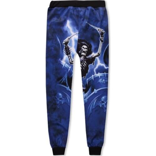 SzBlaZe Brand New Metal music Print Jogger Pants Mens Cool Skull Length Pant Womens Leisure Streetwear Spring Slim trouser