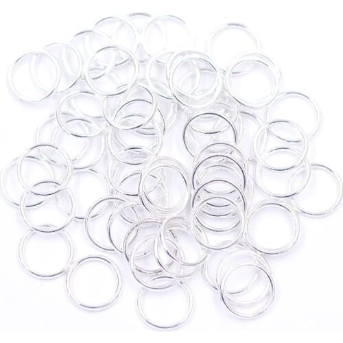 Soldered Closed Metal Jump Rings Jewelry Diy Making Findings Silver Plated Round Cercle 14x2mm 60Pcs