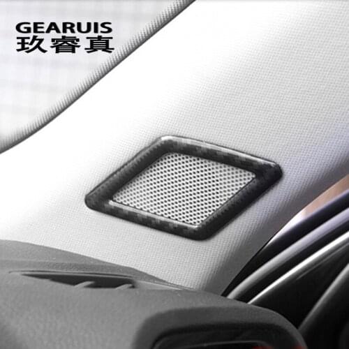 Car styling Carbon fiber Door Stereo Speaker decoration Tweeter covers stickers trim For Audi Q3 2019 Interior auto Accessories