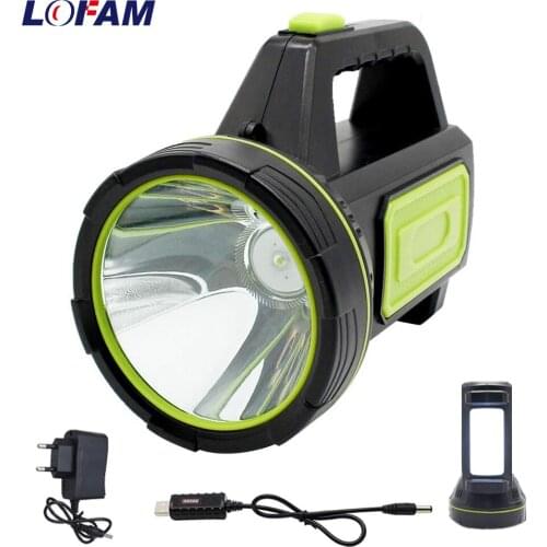 LOFAM Super Bright Outdoor Handheld Portable USB Rechargeable Searchlight Flashlight Torch for Outdoor Camping Travel