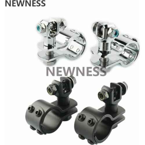 Universal 1-1/4" Motorcycle Engine Guard Highway Footrest Foot Pegs Mount Clamps For Harley Cafe Racer Honda Kawasaki Suzuki