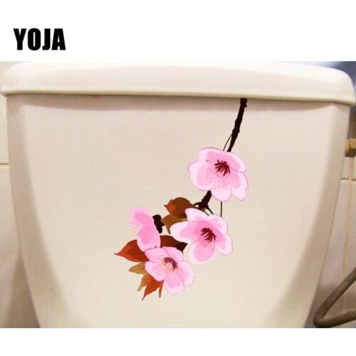YOJA 24*11.4CM Blooming Cherry Blossom Branch Girl Bedroom Wall Sticker Decal Toilet Seat Stickers T1-0769