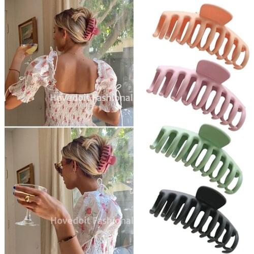 1Pc Korean Solid Big Hair Claws Elegant Acrylic Hair Clips Hairpins Barrette Headwear for Women Girls Hair Accessories
