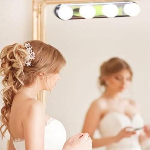 1Pc LED Vanity Mirror Lights 4/5 LED Bulbs Without Punching Portable Light Wall-mounted Battery Powered Dressing Vanity Lamp