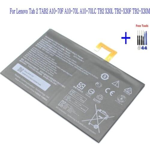 1x 7000mAh L14D2P31 Battery For Lenovo Tab 2 TAB2 A10-70F A10-70L A10-70LC TB2 X30L TB2-X30F TB2-X30M + Repair Tools kit