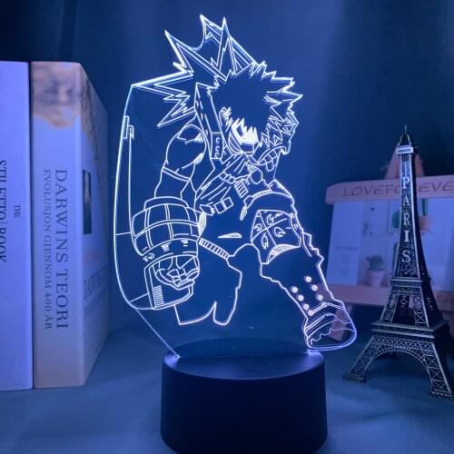3d Lamp Anime My Hero Academia Katsuki Bakugo Lamp for Bedroom Decoration Birthday Gift Katsuki Bakugo Led Night Light