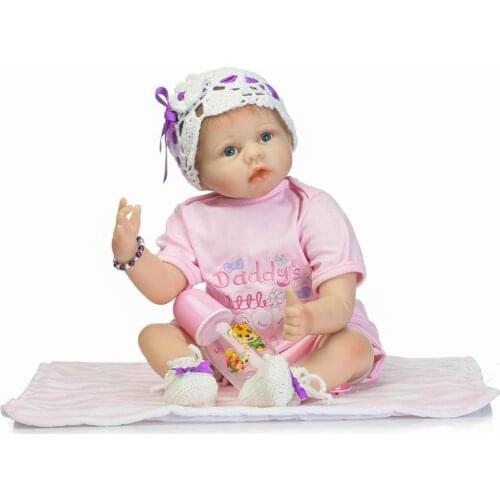 55cm Silicone Baby Reborn Dolls Lifestyle Newborn Girl Babies Fashion Toy for Children Pink Princess Doll Birthday New Year Gift