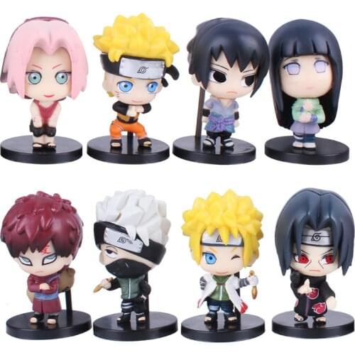 8Pcs/Set Naruto Shippuden Anime Gaara Sasuke Sakura Kakashi Itachi Namikaze Minato Hyuga Hinata Action Figure Mini Model Toys