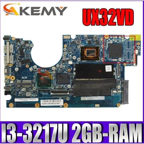 Akemy UX32VD Laptop motherboard for ASUS Zenbook UX32A original mainboard 2GB-RAM I5-3317U