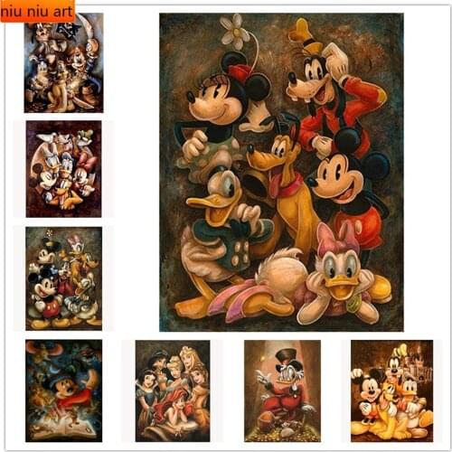 DIY Disney Mickey Diamond Painting Mickey Mouse and Donald Duck Rhinestone Cross Stitch Kits Handmade Embroidery Crafts Child