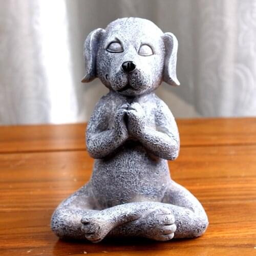BUF Zen Garden Decoration Dog Statue Resin Crafts Animal Decorative Ornaments Garden Decor Sculpture Home Decoration Figurines