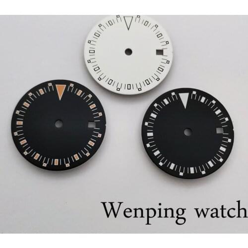 New 29mm No Logo Sterile Watch Luminous Black/White Dial Face Fit ETA 2824 2836 Miyota 82series Mingzhu 2813 Movement
