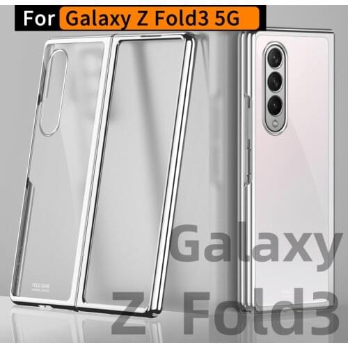 Case for Samsung Galaxy Z Fold3, Transparent Phone Case, W22 Drop-Resistant Foldable Screen Plating Shell Z Fold3 case