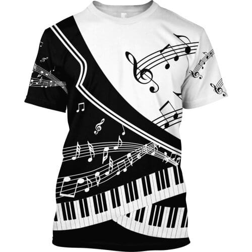 Mens t shirt Music Note 3D All Over Printed Summer Fashion Colorful Unisex Short Sleeve for Women Funny Tees Cool Top Streetwear