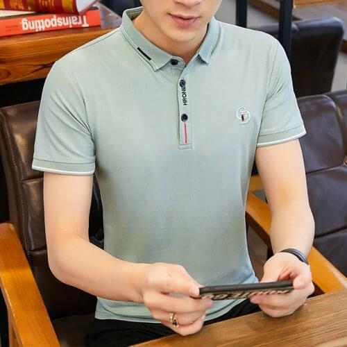 Summer Mens Polo T-shirt Short Sleeve Polo Men Shirts Slim Top Clothing Casual Mens T Shirts
