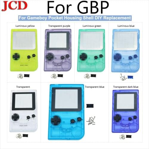 JCD Wholesale For GBP Transparent / Luminous Shell Replacement with Buttons Kit for Gameboy Pocket game console full housing