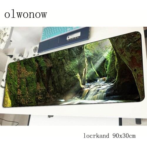 Caves pad mouse locked edge computer gamer mouse pad 90x30cm padmouse thick mousepad ergonomic gadget office desk mat