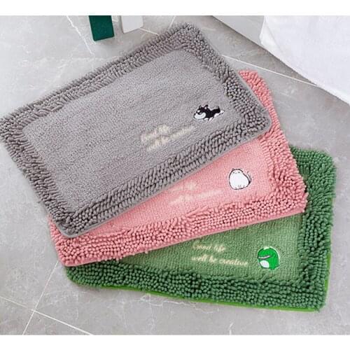 Creative New Arrival Cartoon Chenille Pattern Water Absorption and Non-slip Soft Carpet for Bathroom or Kids Room Decoration