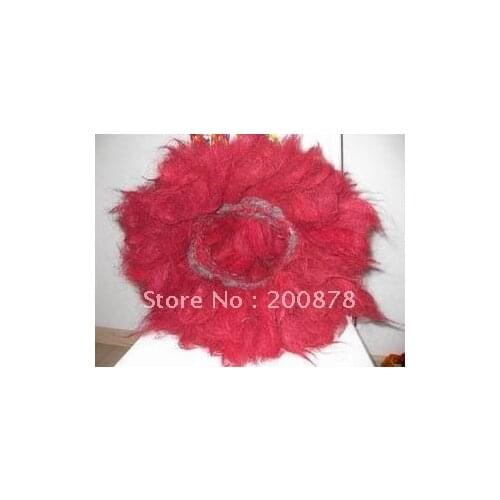 L018 Tibetan Mastiff yak`s hair red collar-Kekhor Zangao`s Collar 2 layers for male dog 18cm