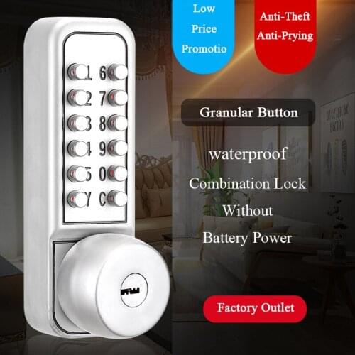 LSTABAN Waterproof Mechanical Digital Key Door Lock Push Button Keypad Code Combination Lock Set Intelligent Electronic Lock