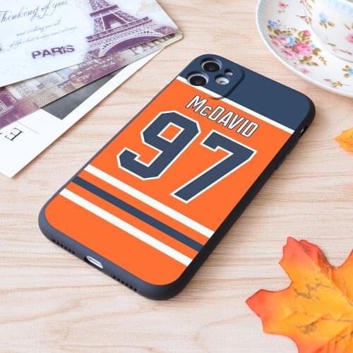 Edmonton Oilers Connor Mcdavid Home Jersey Back Print Soft Silicone Matt Case For Apple iPhone Case