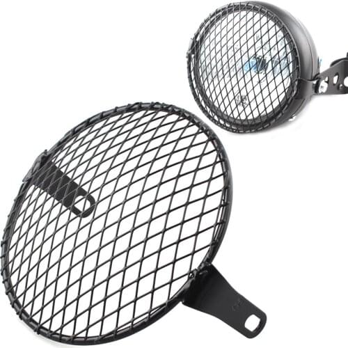 Motorcycle Headlight Grill Cover Head Light Protection HeadLamp Guard Head light Grille Cover Mask Bracket Old School Universal