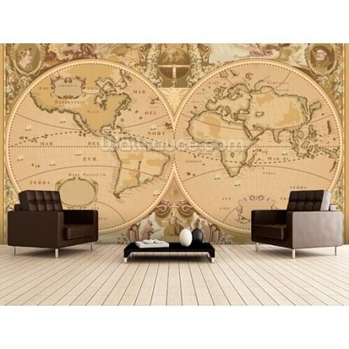 Custom retro wallpaper,Antique World Map,3D photo mural for the living room bedroom kitchen background wall waterproof wallpaper