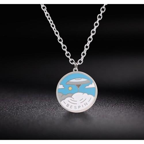 Skyrim Stainless Steel Enamel Necklace Ceonosis Endor Bespin Tatooine Dacobah Kashyyyk Naboo Coruscant Hoth Pendant Necklaces