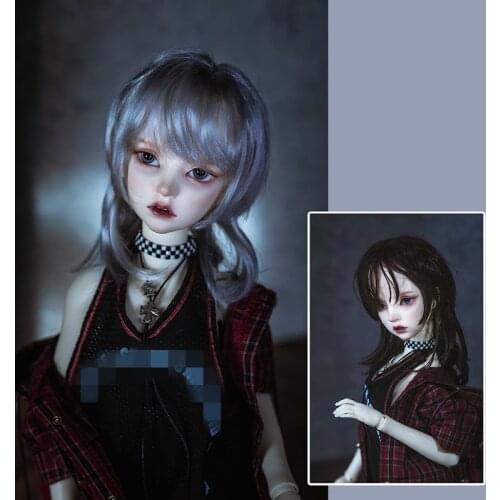 BJD doll wig is suitable for 1/3 1/4 1/6 size shoulder length high temperature silk irregular short hair doll accessories