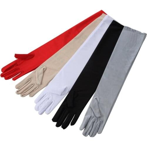 A pair of ladies summer sun protection gloves Thin long sleeves Anti-UV arm sleeve Spandex car bike driving arm gloves