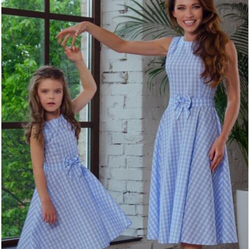 Mother Daughter Dress Family Matching Outfits Cotton Floral Dress Summer Girl Women Boho Loose Dresses Sundress Clothes