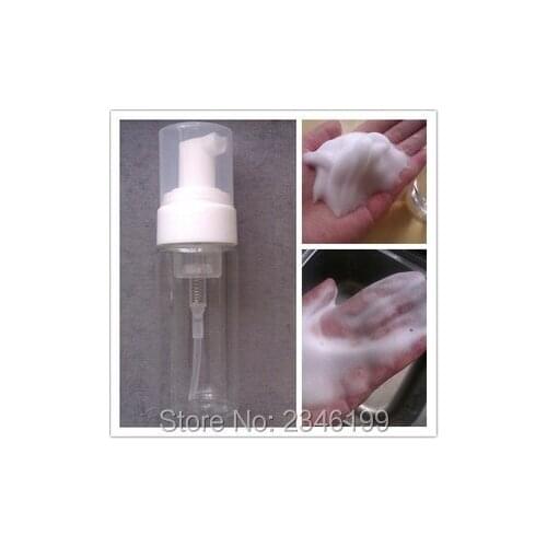 60ML 50pcs/lot Transparent PET 60ml Foam Pump Bottle, Empty Mousse Packing Bottle, Cosmetic Refillable Bottle with Pump