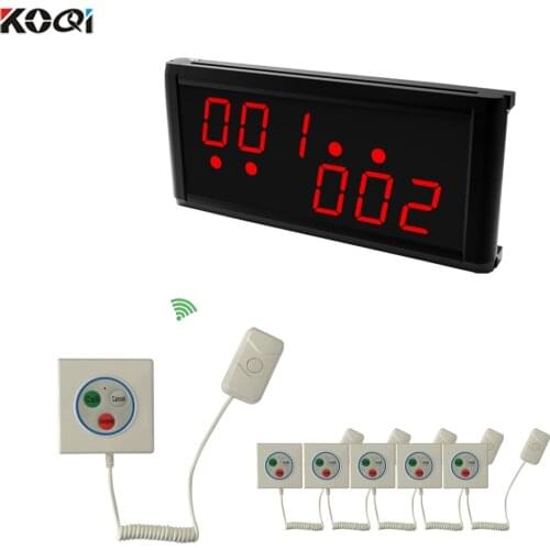 Hospital Nurse Call System of 1 big size LCD display 6 multi-button emergency Panic Alarm System Pagers Wireless