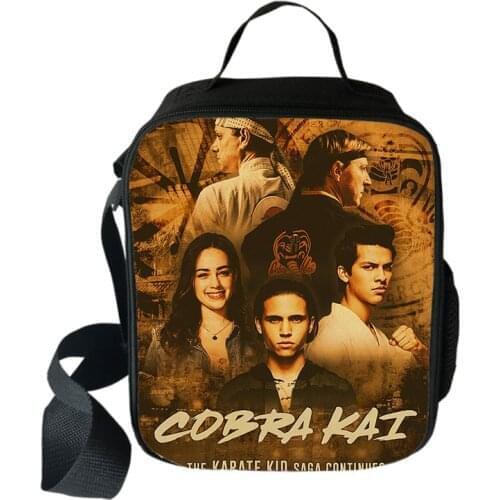 Cobra Kai Cooler Lunch Bag Cartoon Girls Portable Thermal Food Picnic Bags for School Kids Boys Lunch Box Tote