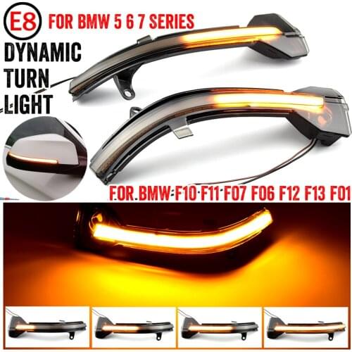 2pcs LED Dynamic Turn Signal Blinker Side Rear-View Mirror Indicator Light For BMW 5 6 7 Series F10 F11 F07 F06 F12 F13 F01 F02