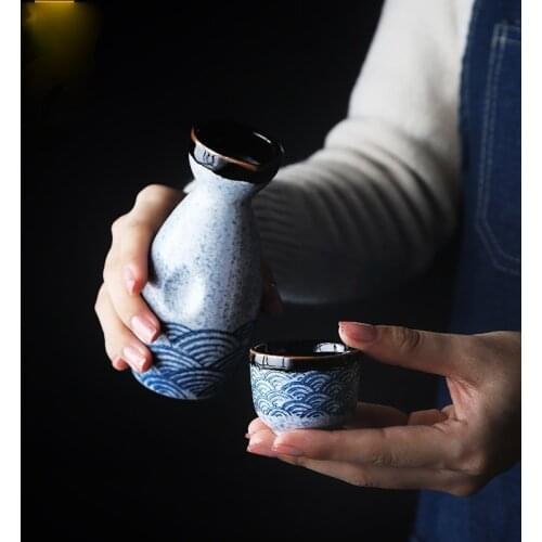 Japanese Style Sake Wine Warm Chinese Wine Set Home Ceramic Sake Wine Set Drinkware Set Sake Pot Wine Cup Wedding Gifts