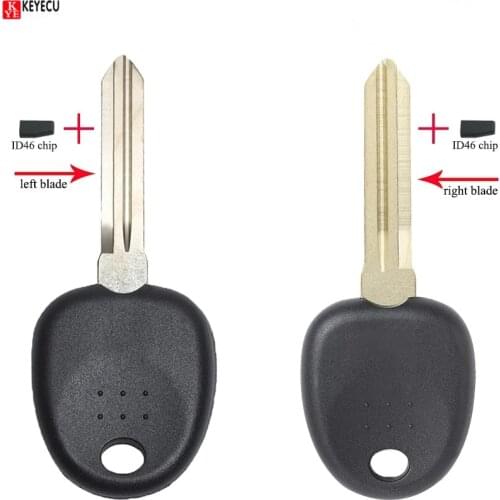 KEYECU Replacement Transponder Car Key - Left/ Right Blade & ID46 Chip- FOB for HYUNDAI Coupe Tucson Elantra Accent Santa Fe i10
