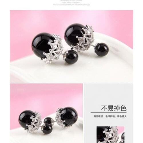 YW ladies temperament sweet fashion elegant lady wedding gift intertwined pearl 925 sterling silver earrings 9567