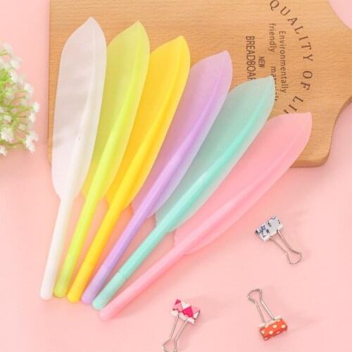 1pcs BZNVN Jelly lovely feather fluorescence personality neutral Gel Pen Smoothly 0.5mm black pen creative office