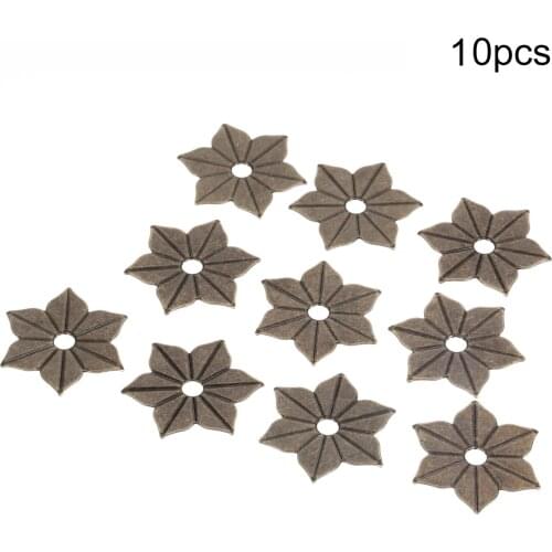 10Pcs 35mm Iron Antique Bronze Flower Decorative Protectors Corner Brackets Embellishment Scrapbook Wooden Box Upholstery Nails