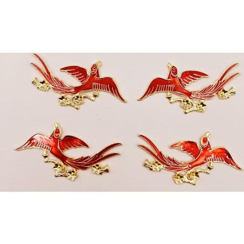 2pcs/lot Cloisonne Gold Rhinestones Buttons DIY Decorative Sew for Brooch Pin Dress Coat Bag Alloy Badge Wedding Accessories